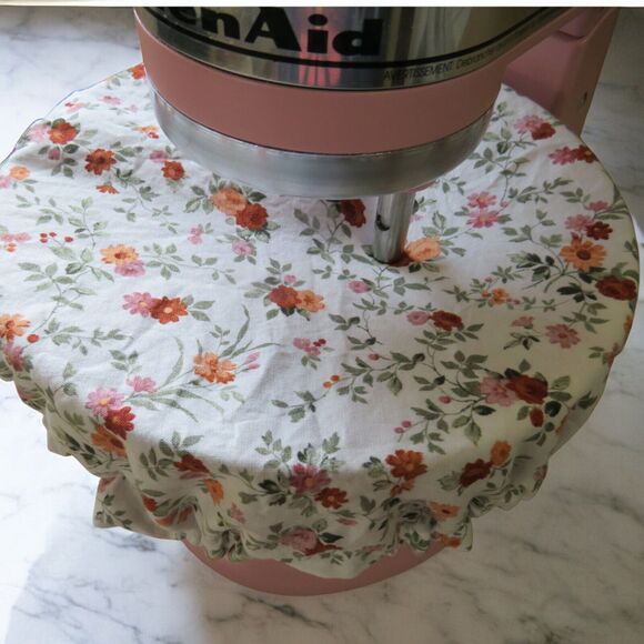 Kitchenaid Bowl Cover, Cows and Floral Reversible Mixer Cover - Picture 2 of 7